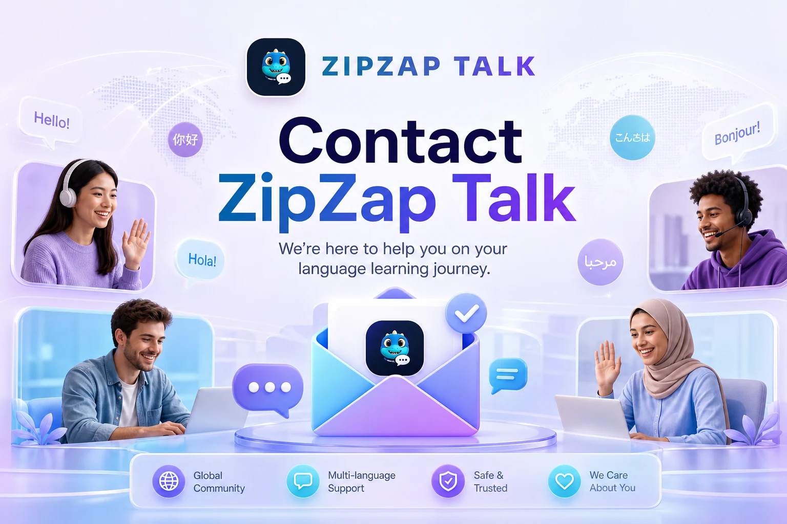 Contact ZipZap Talk — language learning app support and partnerships